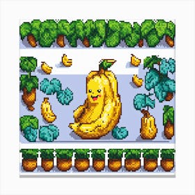 Pixel Banana Canvas Print