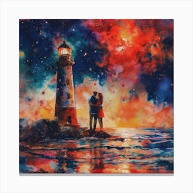 Lighthouse Romance Canvas Print