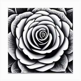 Black And White Rose 4 Canvas Print