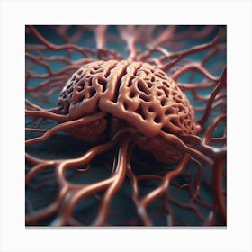Brain With Blood Vessels 1 Canvas Print