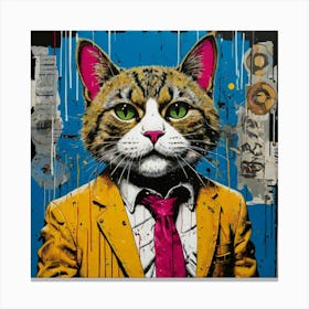 Cat In Business Suit Canvas Print