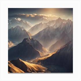 Sunrise In The Mountains 1 Canvas Print