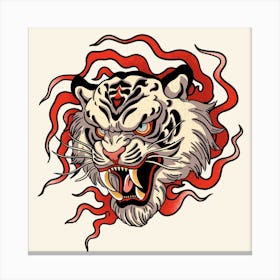 Inferno Tiger Tattoo Canvas Print