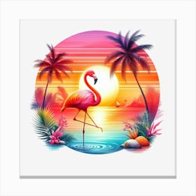 Sunset Flamingo Canvas Print