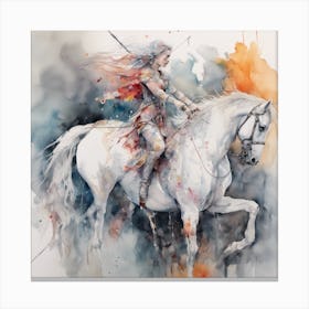 Warrior On Horseback #5 Art Print Canvas Print
