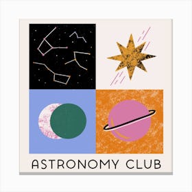 Astronomy Club Square Canvas Print