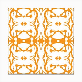 Orange And White Pattern Canvas Print