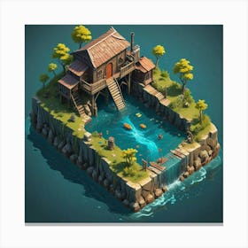 Isometric House 3 Canvas Print