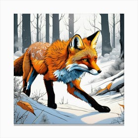 Fox In The Woods 39 Canvas Print