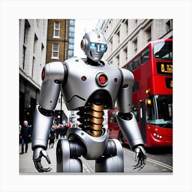 Robot In London 15 Canvas Print