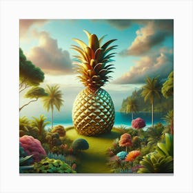 Pineapple In The Garden Canvas Print