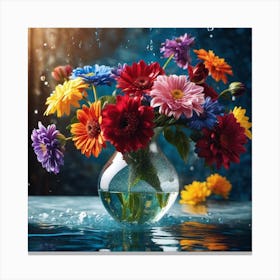 Flowers In Water 13 Canvas Print