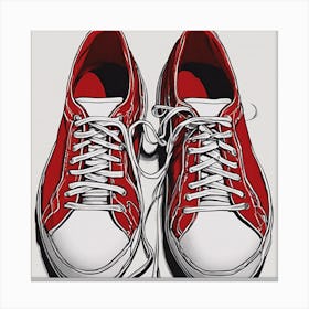 Red Sneakers Canvas Print