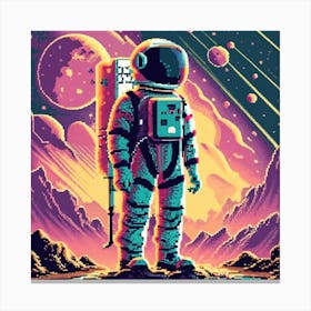 Pixel Art Spaceman Poster 2 Canvas Print
