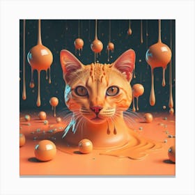 Dripping Cat Canvas Print