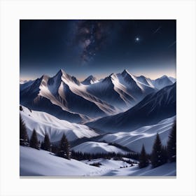 Snowy Mountains Canvas Print