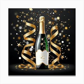 New Year Champagne Bottle Canvas Print