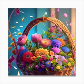 Beautiful And Elegant Wicker Basket Decorated Canvas Print