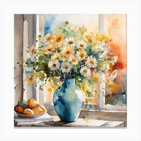 Daisies In A Vase 7 Canvas Print