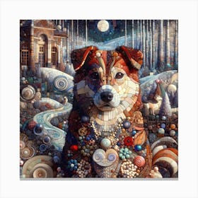 Dog In The Snow Canvas Print