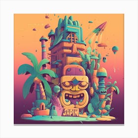 Pixel Illustration Canvas Print