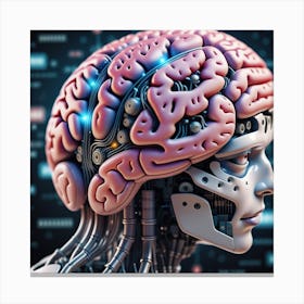 Human Brain With Artificial Intelligence 6 Canvas Print