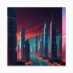 Futuristic Cityscape Canvas Print