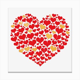 Many Small Hearts That Form A Big Heart (1) Canvas Print