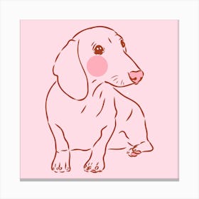 Pink Sausage Dog | Dachshund 1 Canvas Print