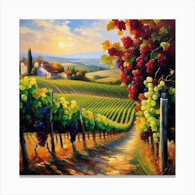 Vineyards In Tuscany 2 Canvas Print