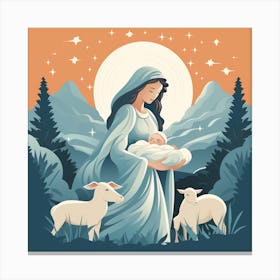 Jesus With Sheep 1 Canvas Print