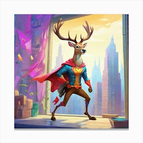 Superhero Deer 4 Canvas Print