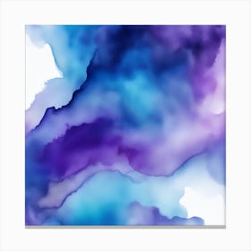 Beautiful purple pink abstract background. Drawn, hand-painted aquarelle. Wet watercolor pattern. Artistic background with copy space for design. Vivid web banner. Liquid, flow, fluid effect. 1 Canvas Print