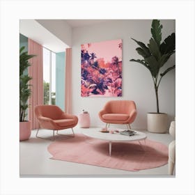 Pink Living Room Canvas Print