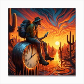 Cactus Clock 1 Canvas Print