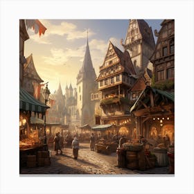 Medieval Market Canvas Print