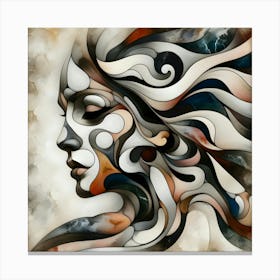 Abstract Woman's Face 1 Canvas Print