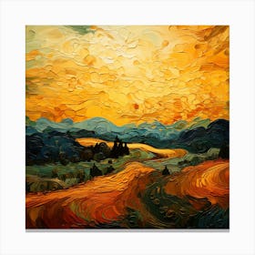 Sunset In The Countryside Canvas Print