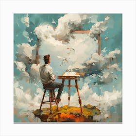 Of A Man In The Clouds Canvas Print