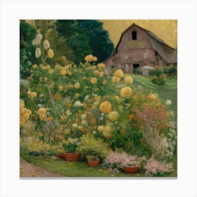 Gustav Klimt Style Farm Garden 38 Canvas Print