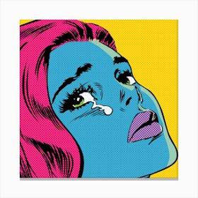 Cry blue girl Canvas Print