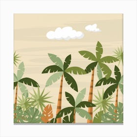 Palm Trees In The Jungle Canvas Print