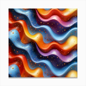 Abstract Colorful Wavy Background Canvas Print