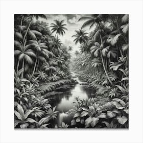 'River In The Jungle' Canvas Print