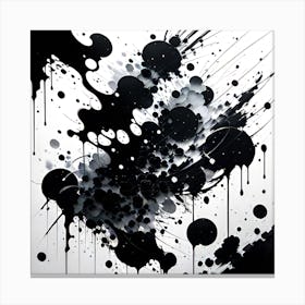 Black Splatters Canvas Print