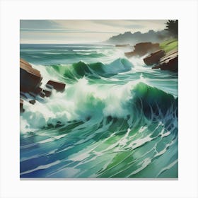 Ocean Crashing Waves Canvas Print