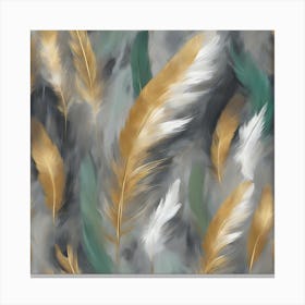 Gold Feathers 2 Canvas Print