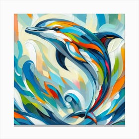 Abstract modernist Dolphin 2 Canvas Print