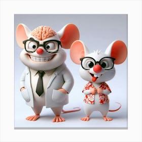Two Mice In Glasses Canvas Print