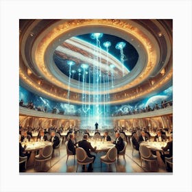 A Luxurious Futuristic Restaurant Named The Thund Canvas Print